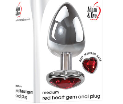 Adam & Eve Red Heart Gen Anal Plug - Medium